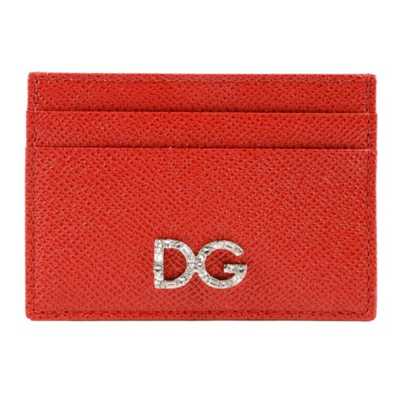 Dolce & Gabbana Handbags - DOLCE & GABBANA Red Dauphine Leather Card Holder